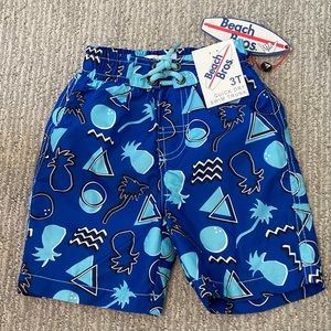Beach‎ Bros. 3T Blue Print Swim Trunks